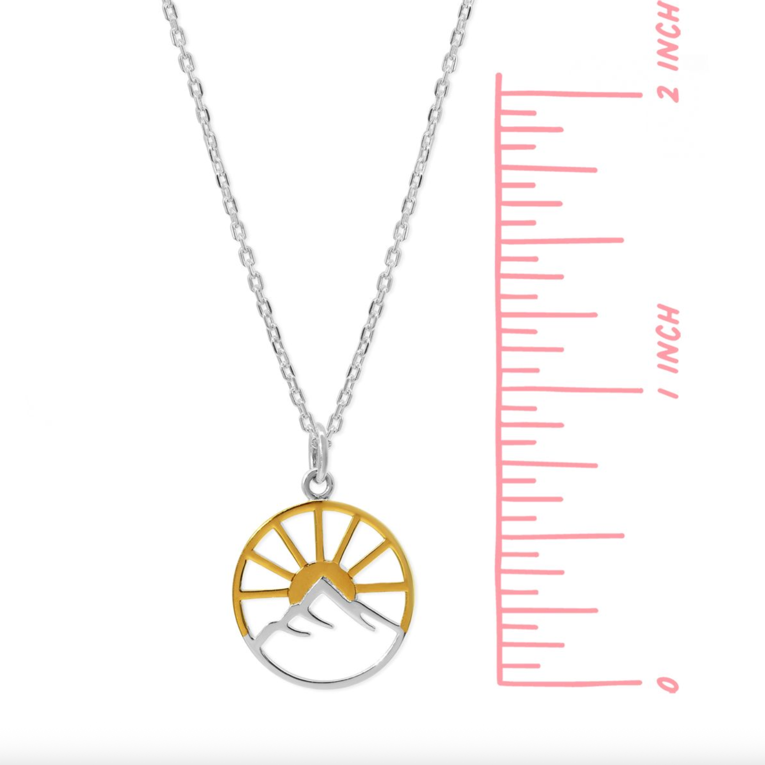 Boma Sterling Silver Radiant Sunrise Drop Necklace