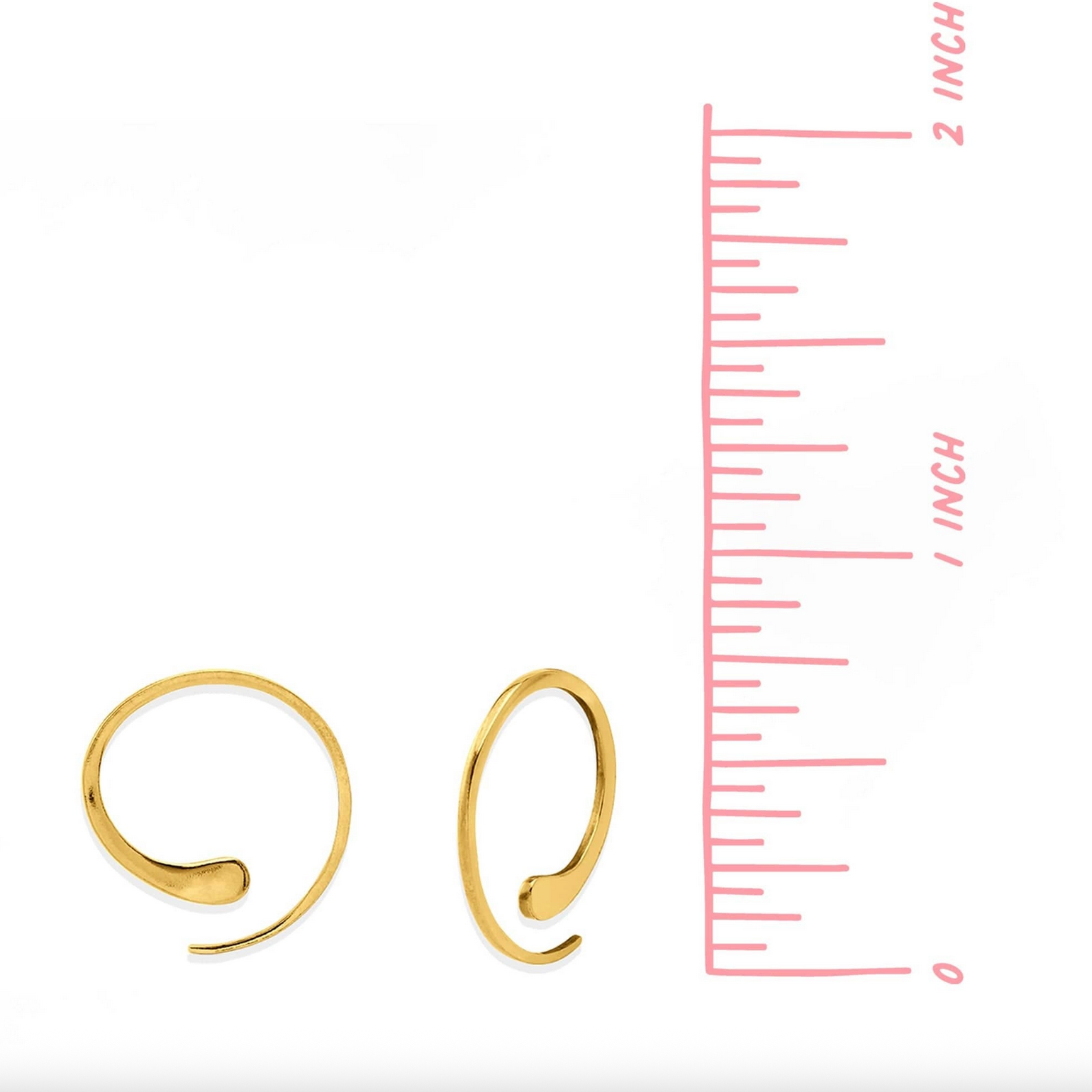 BOMA Essential Pull Through Hoops 0.8" - Gold