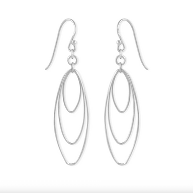 Boma Sterling Silver Delicate Triple Oval Earrings