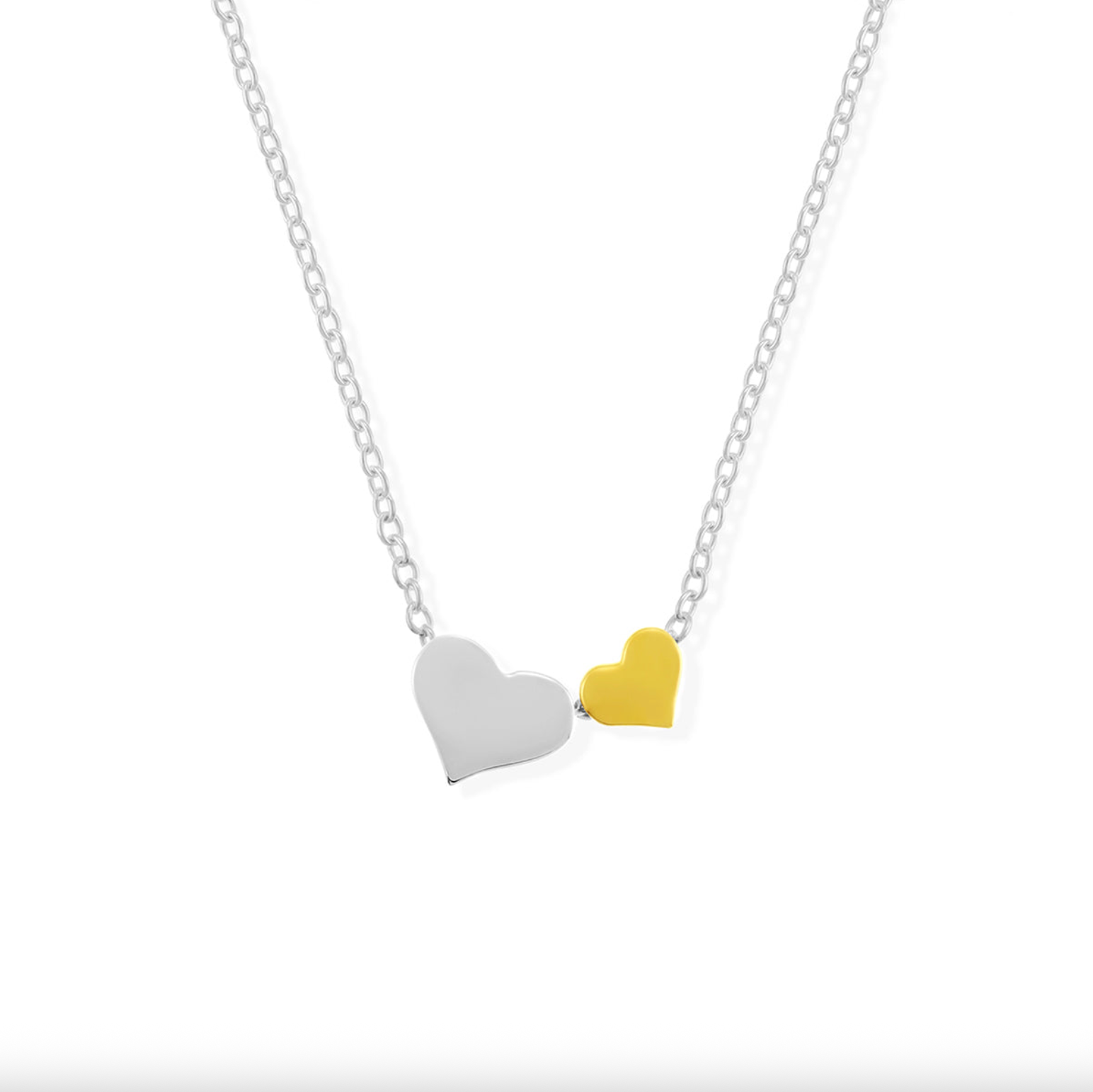 BOMA Double Hearts Necklace - Gold and Silver