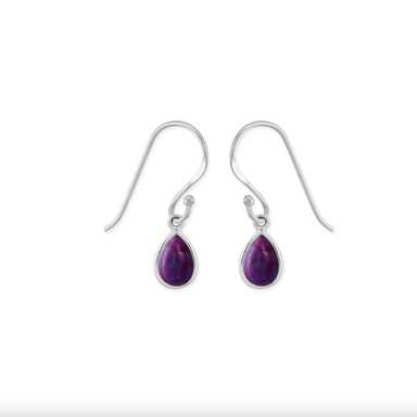 Boma Teardrop Dangle Earrings - Purple Turquoise