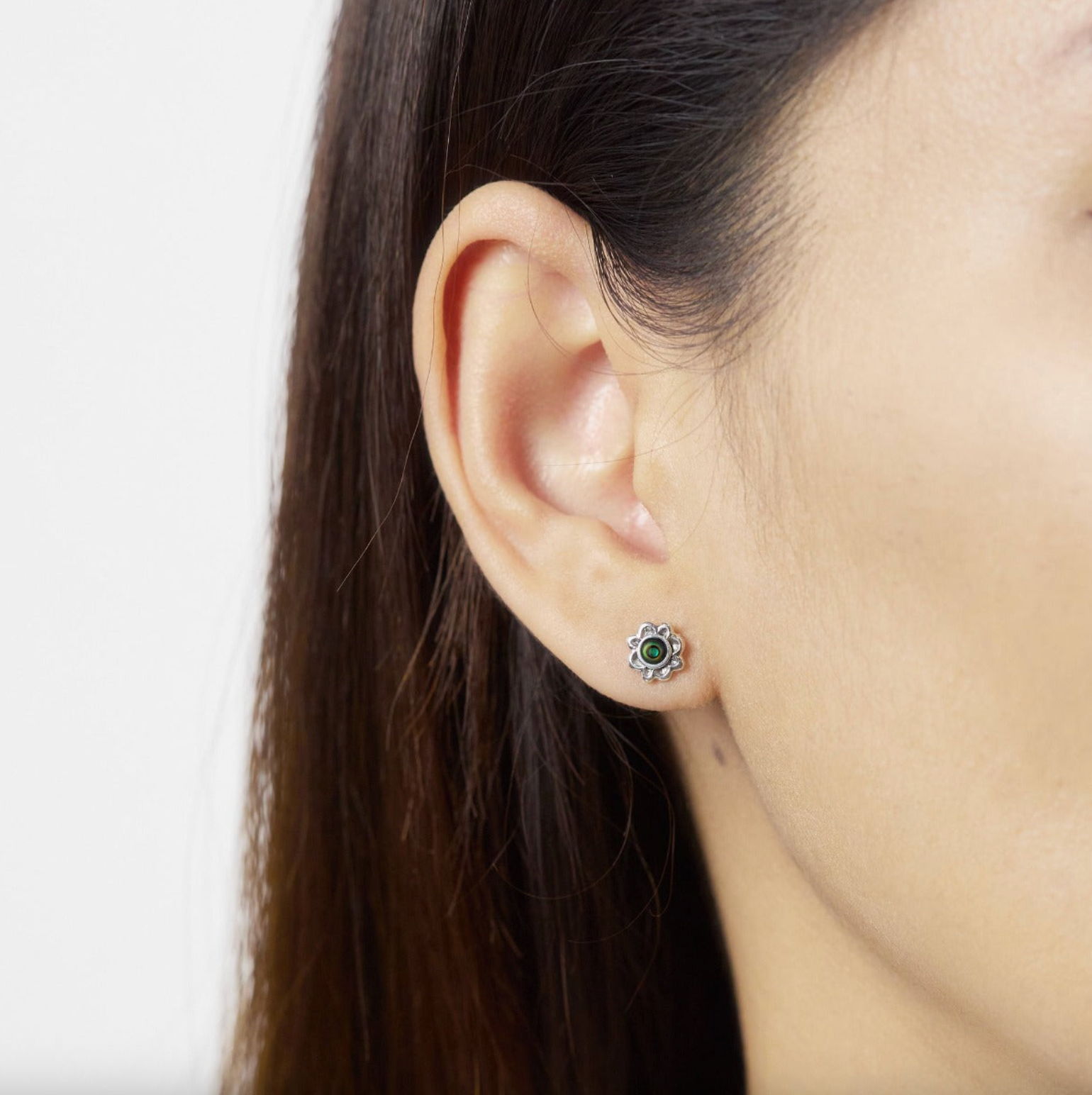 Boma Bohemian Abalone Flower Stud Earrings