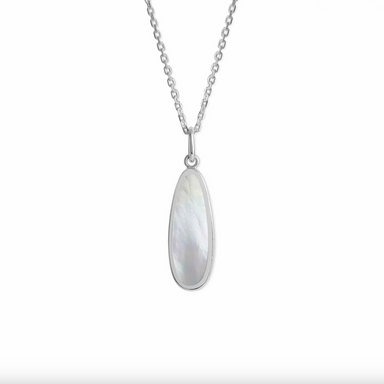 Boma Alina Mother of Pearl Drop Bezel Necklace