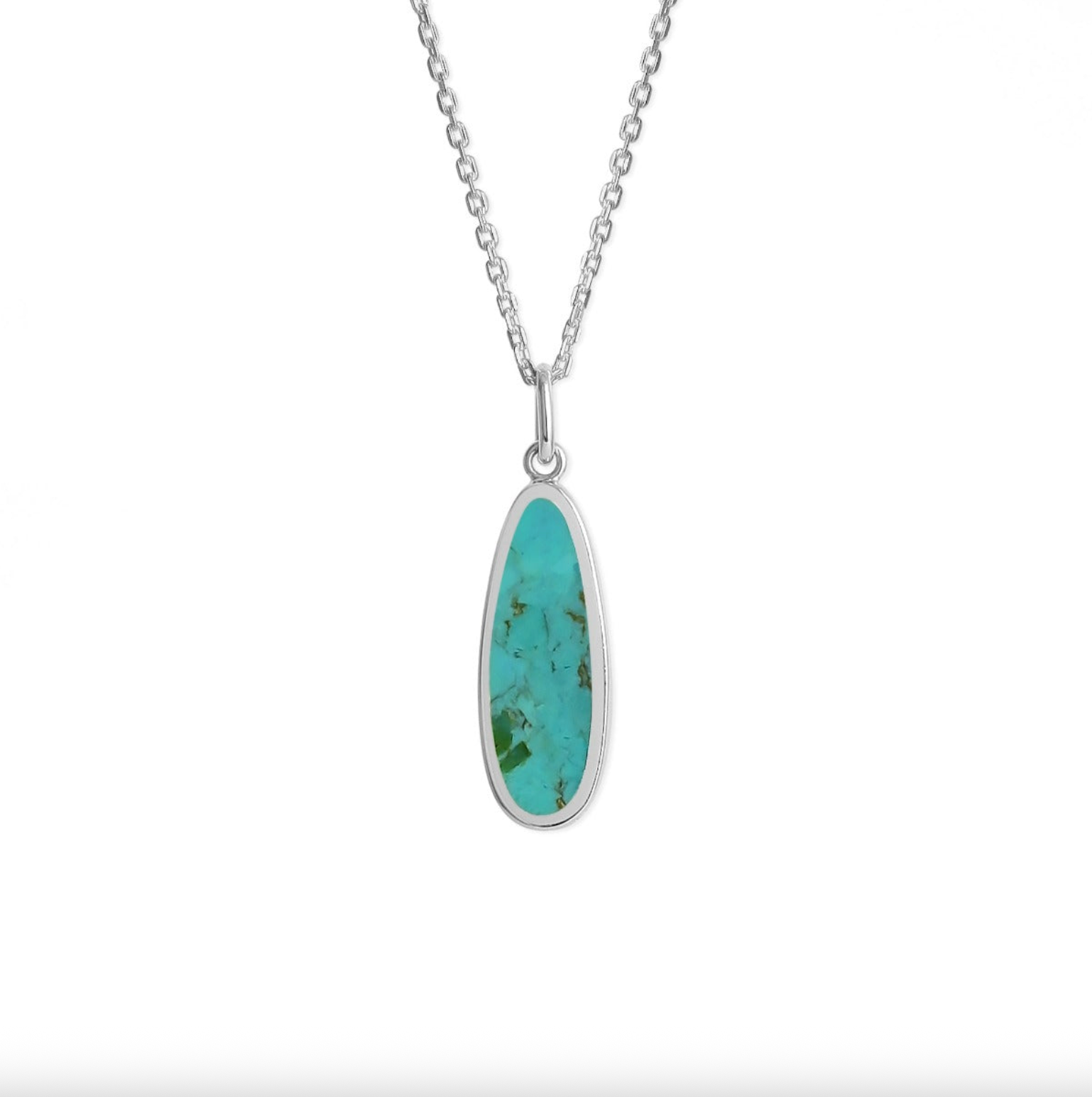 Boma Alina Turquoise Drop Bezel Necklace