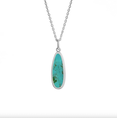 Boma Alina Turquoise Drop Bezel Necklace