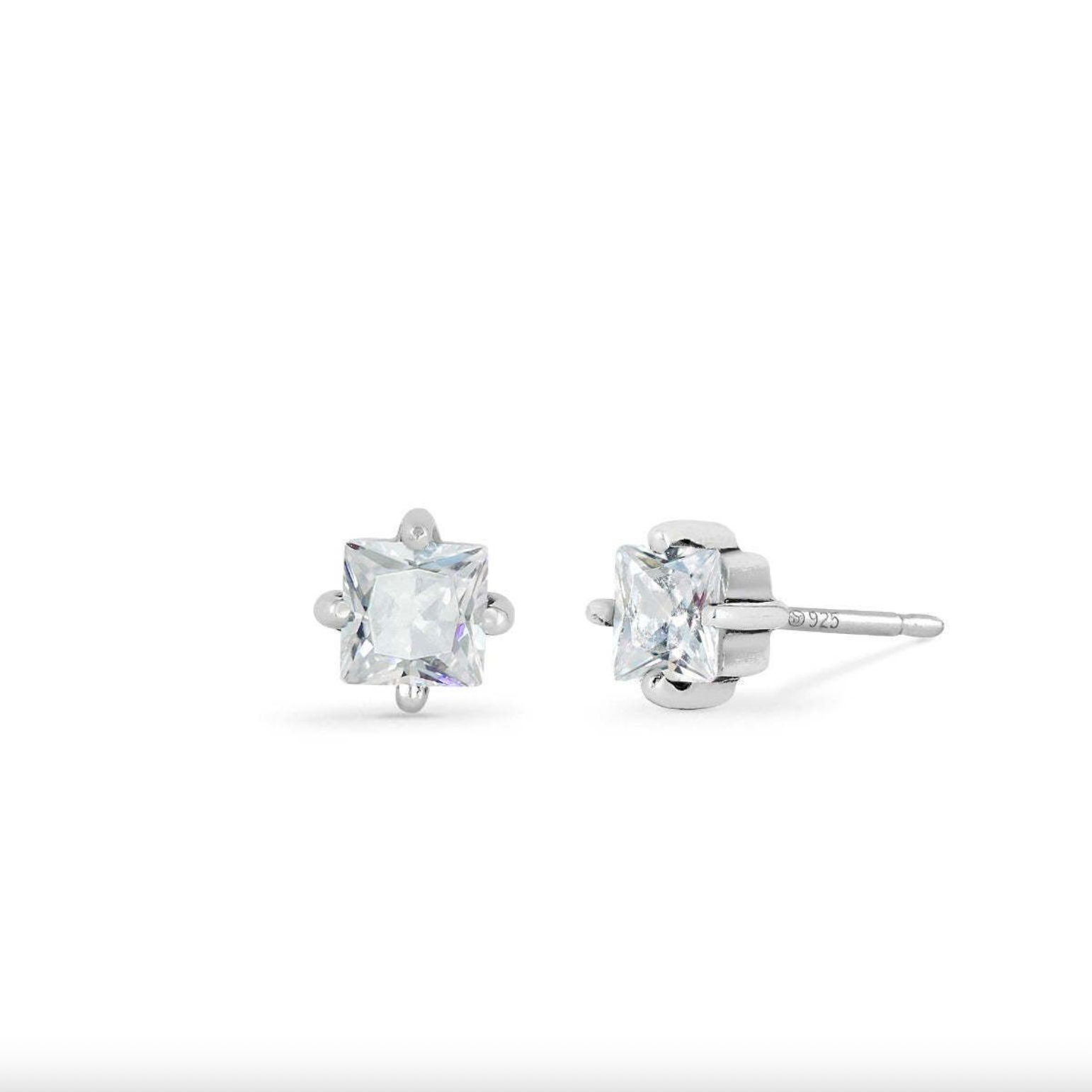 Boma Square Facets Studs - Cubic Zirconia