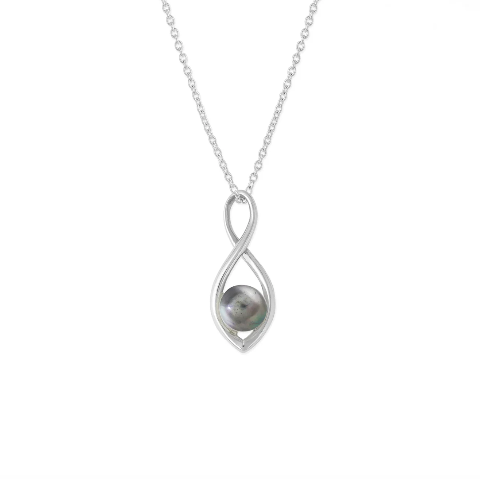 Boma Twisting Grey Pearl Necklace