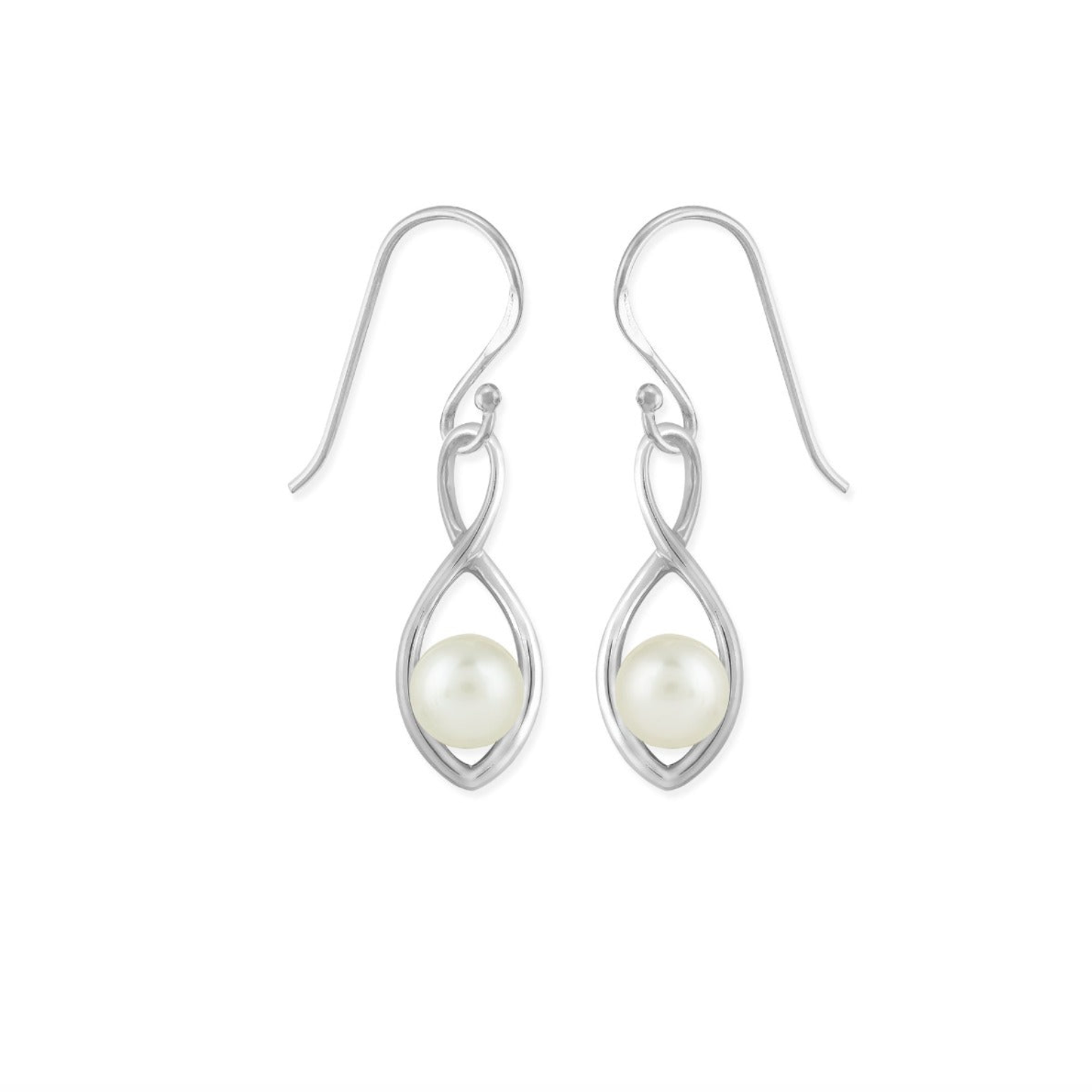 Boma Twisting Pearl Earrings - White