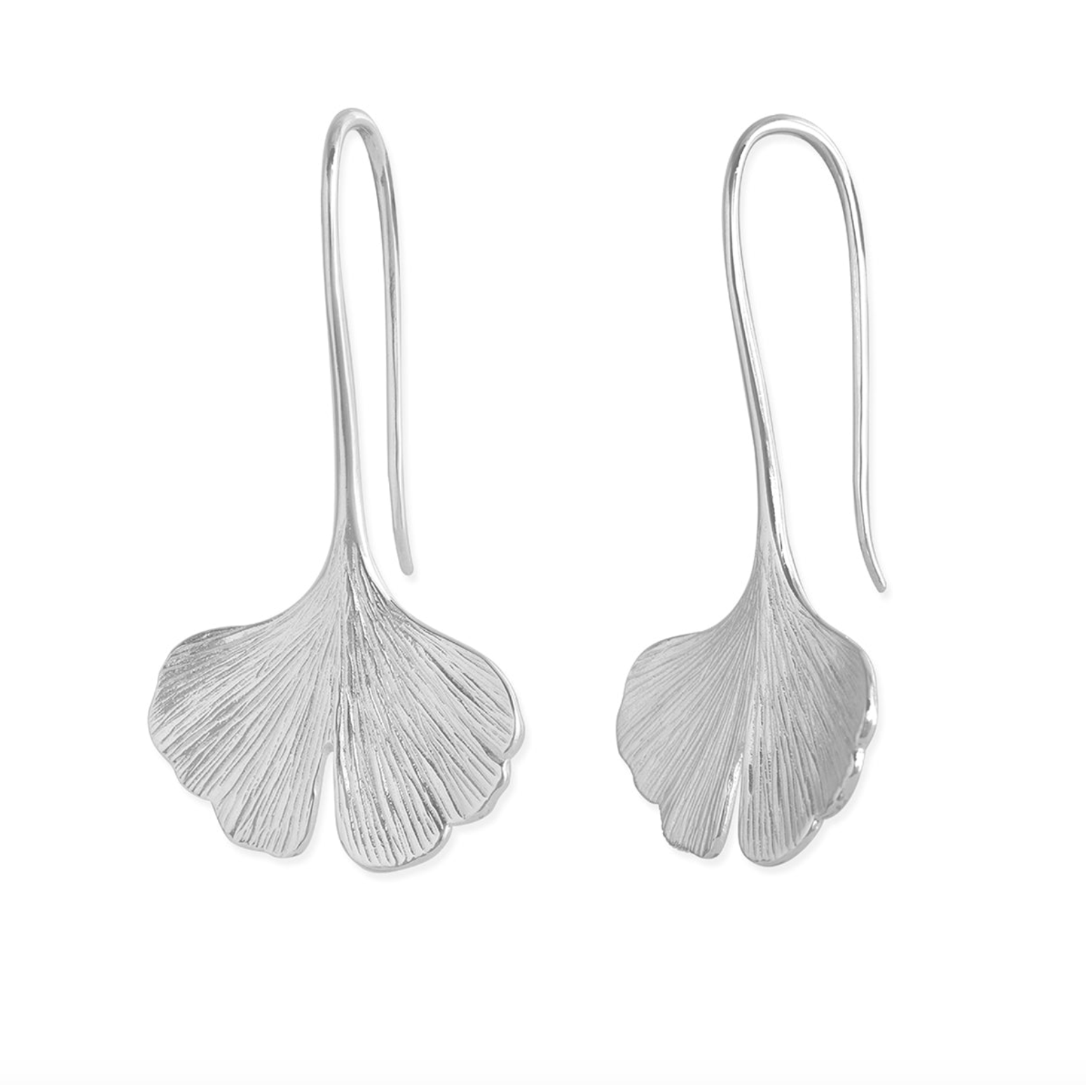 Boma Sterling Silver Gingko Leaf Earrings