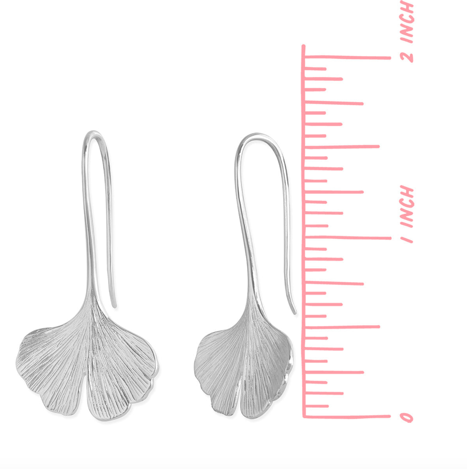 Boma Sterling Silver Gingko Leaf Earrings