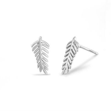 Boma Sterling Silver Leaf Stud Earrings