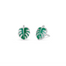 Boma Green Monstera Leaf Post Earrings