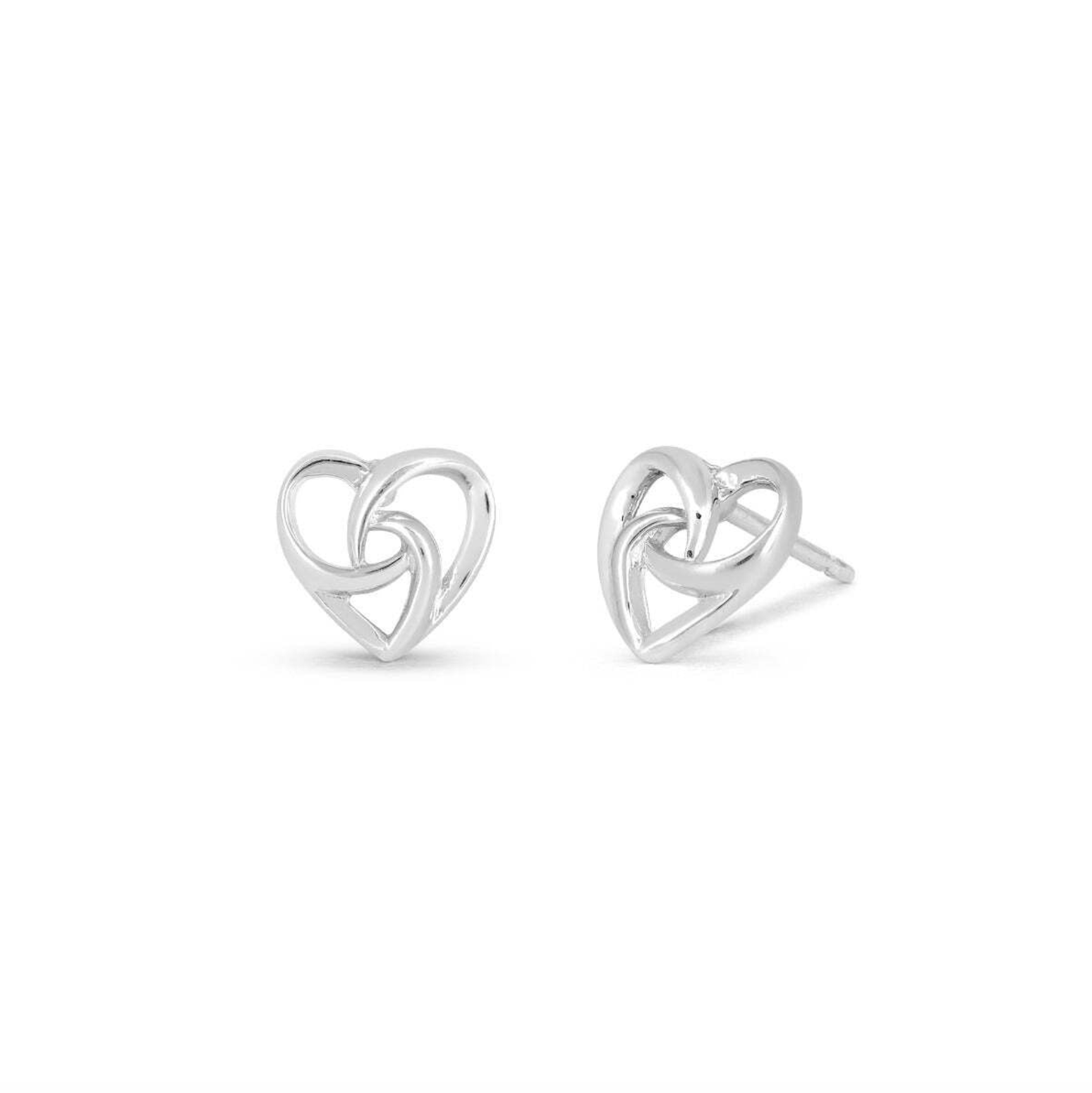 Boma Curly Intertwined Heart Post Earrings