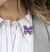 Holly Yashi Mariposa Butterfly Brooch - Violet Skies