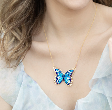 Holly Yashi Mariposa Butterfly Necklace - Blue Radiance