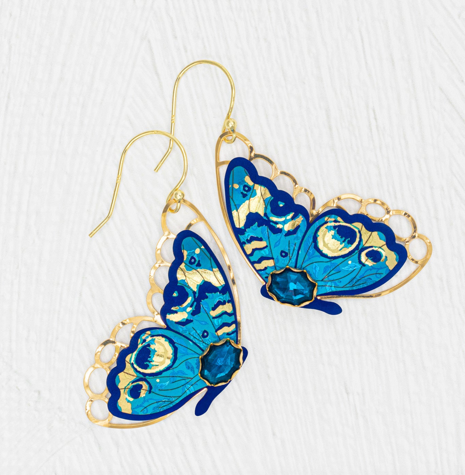 Holly Yashi Mariposa Butterfly Wing Earrings - Blue Radiance
