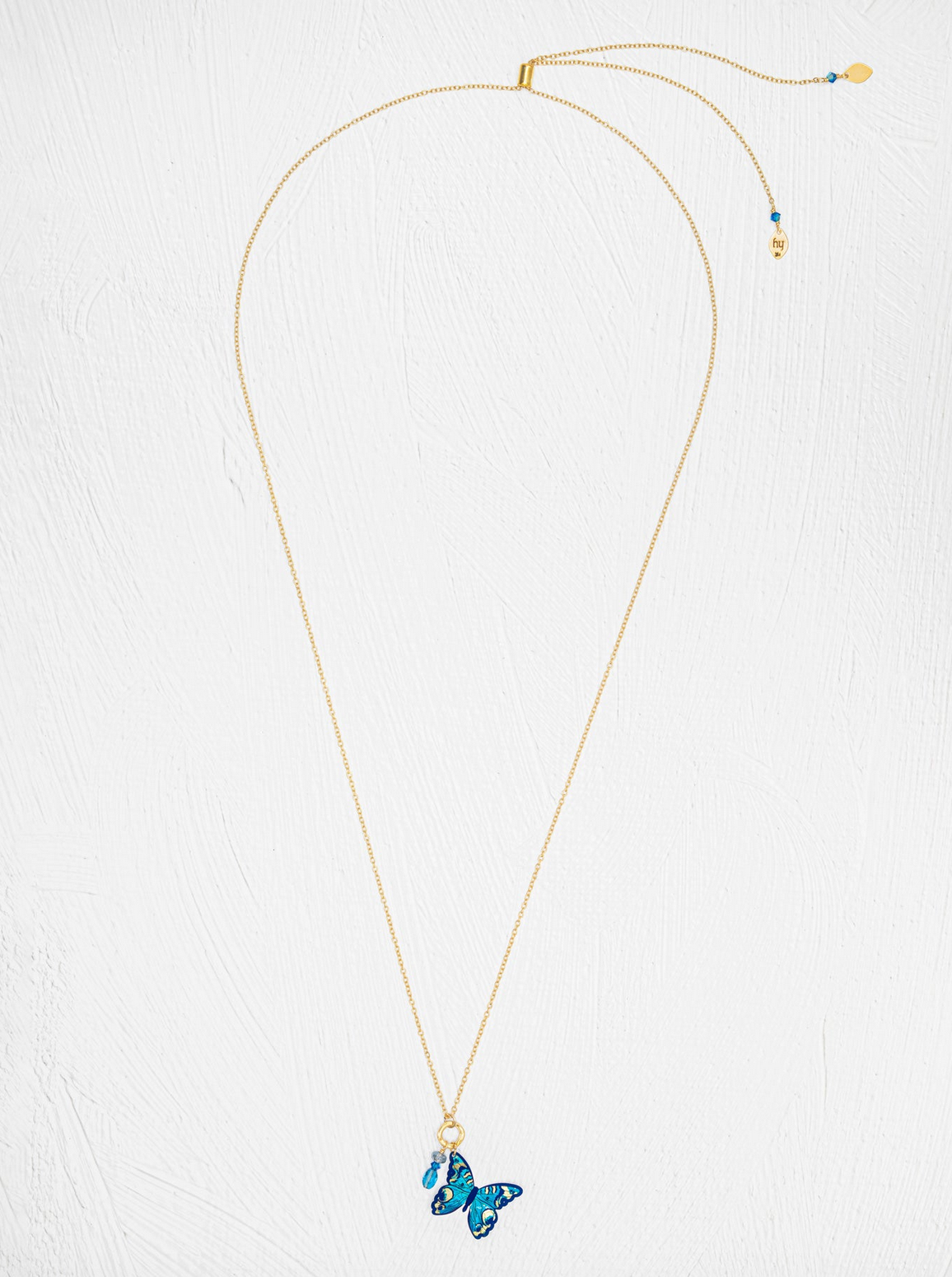 Holly Yashi Mariposa Butterfly Charm Pendant - Blue Radiance