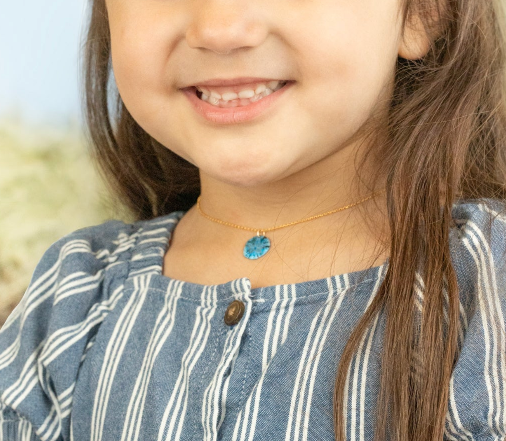 Holly Yashi Sandra Necklace for Kids - Shore Blue