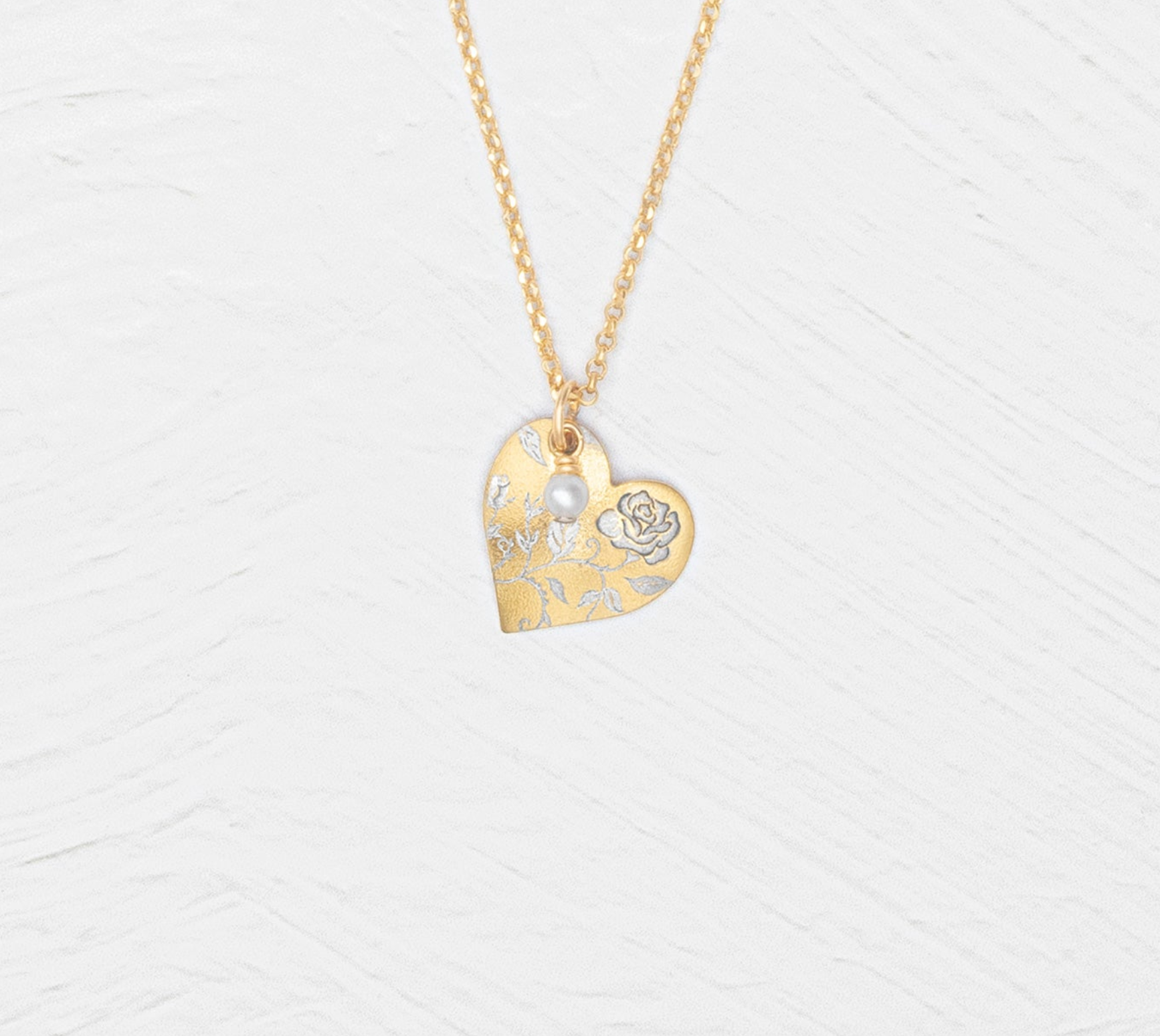 Holly Yashi Budding Heart Pendant - Gold