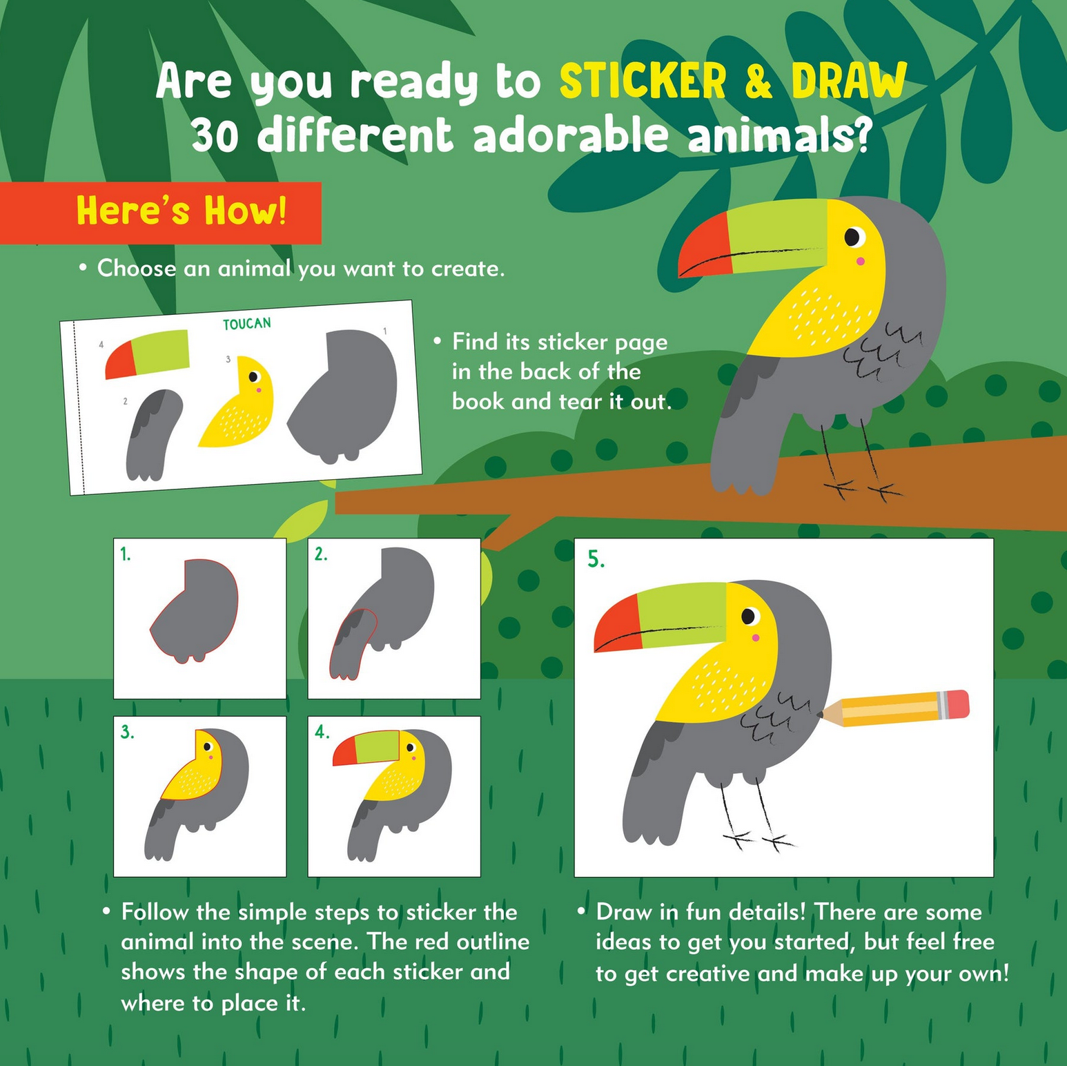 Sticker and Draw - Animals