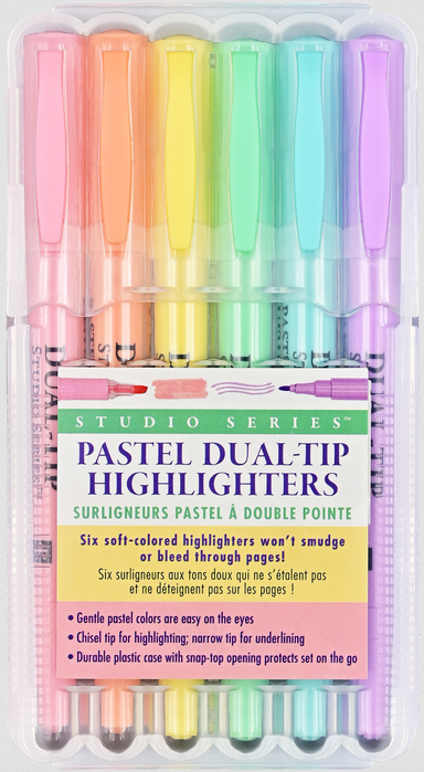 PTR Studio Series Dual-Tip Pastel Highlighters (Set of 6)