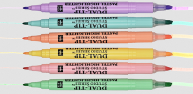 PTR Studio Series Dual-Tip Pastel Highlighters (Set of 6)