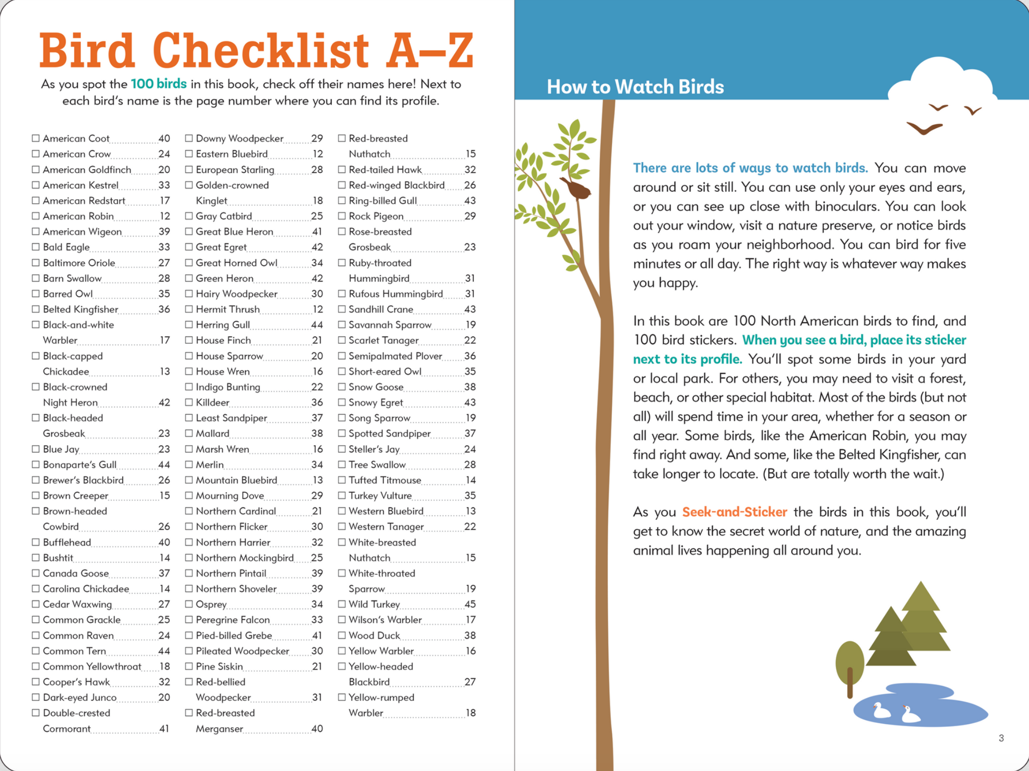 PTR The Birder's Logbook: A Seek-and-Sticker Book for Budding Ornithologists