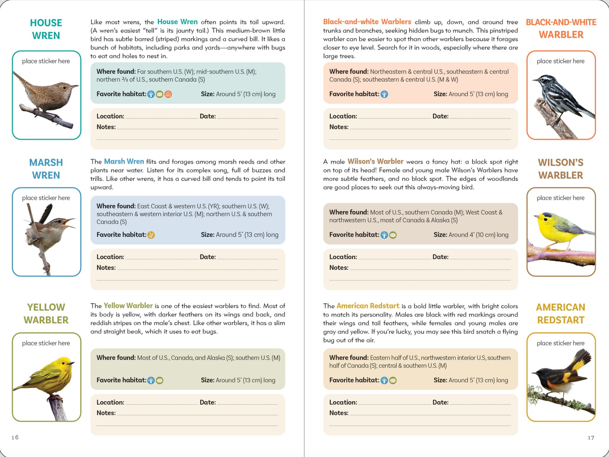 PTR The Birder's Logbook: A Seek-and-Sticker Book for Budding Ornithologists