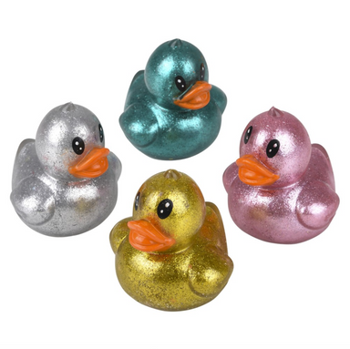 Squish Sticky Sparkly Duck (Single) - Assorted Colors