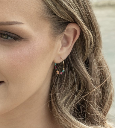 Holly Yashi Dakota Hoop Earrings - Desert Rose