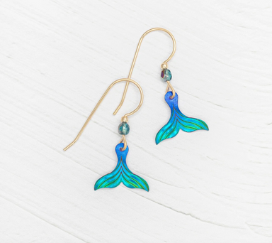 Holly Yashi Whale Tail Earrings - Teal Splash