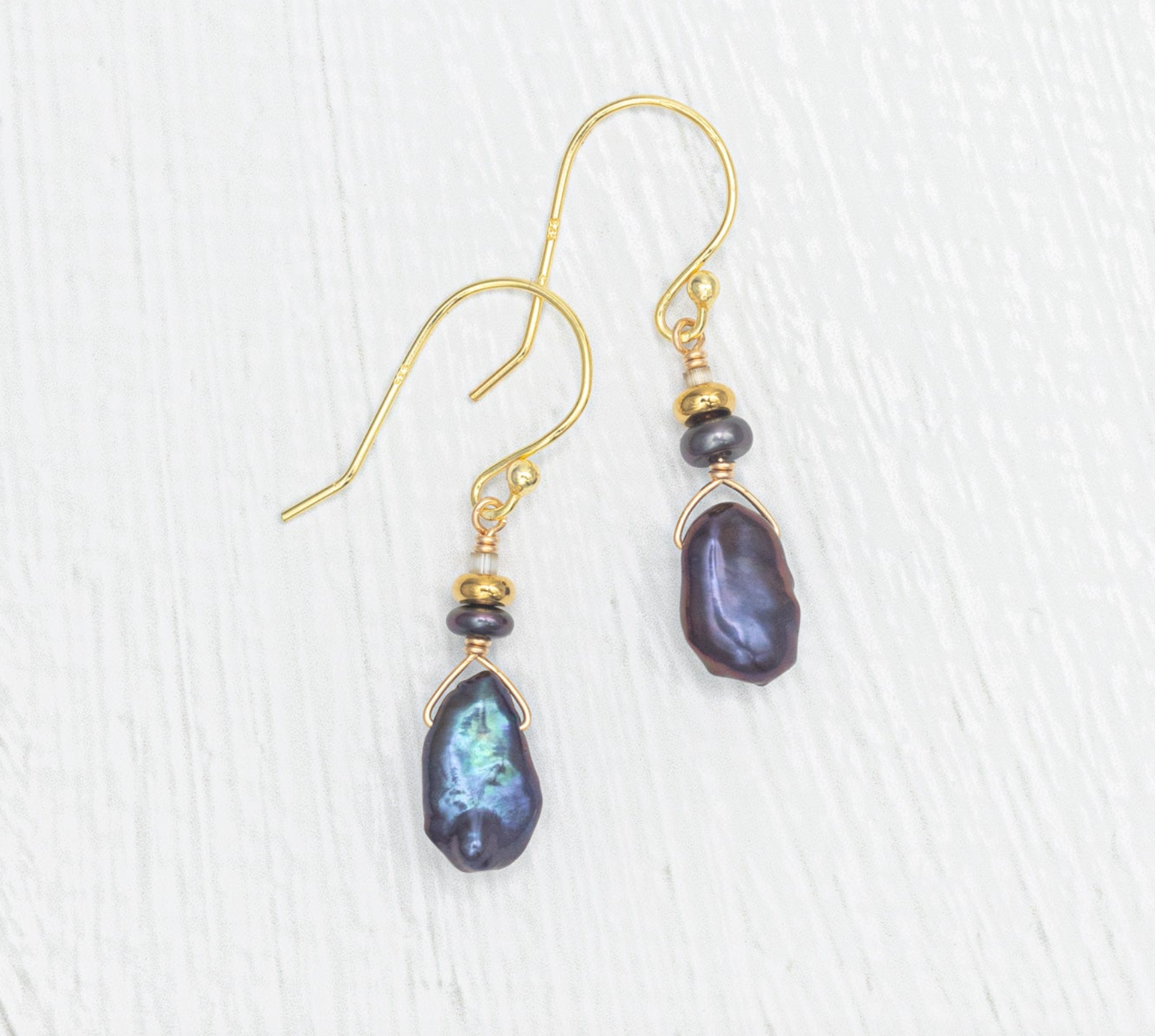 Holly Yashi Delicate Margo Earrings - Peacock and Gold