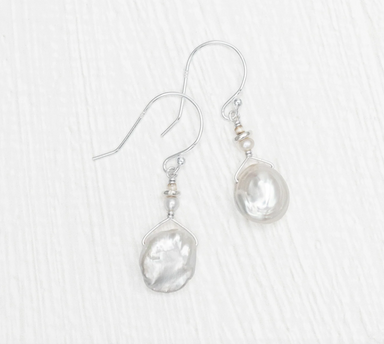 Holly Yashi Delicate Margo Earrings - Cream and Silver