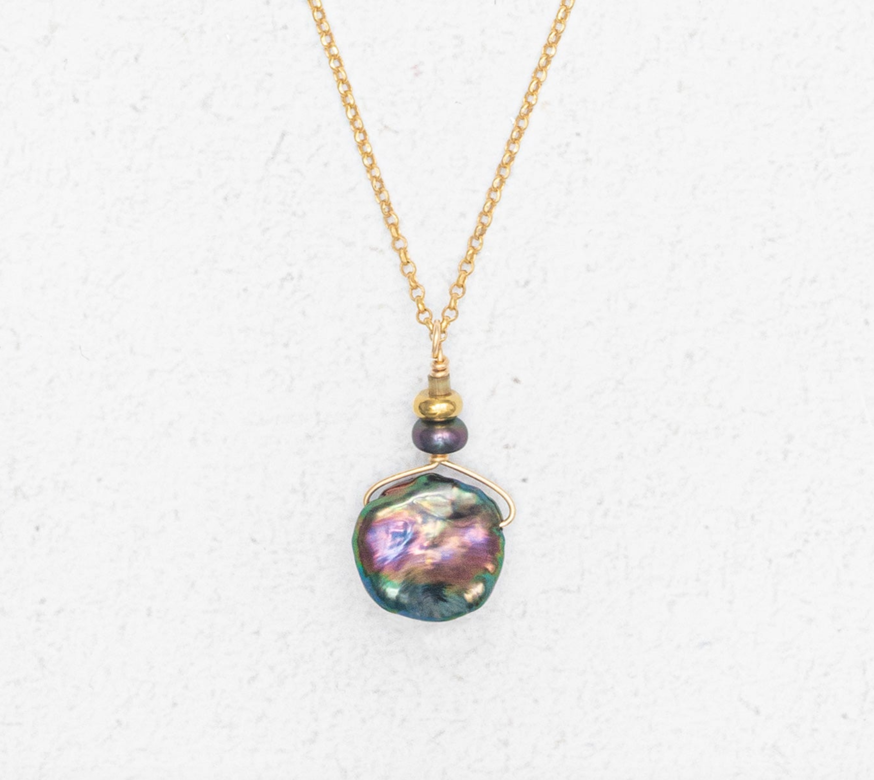 Holly Yashi Delicate Margo Pendant - Peacock and Gold
