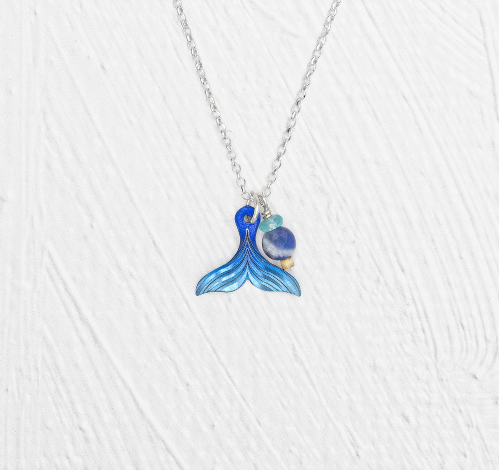 Holly Yashi Whale Tail Pendant Necklace - Shore Blue