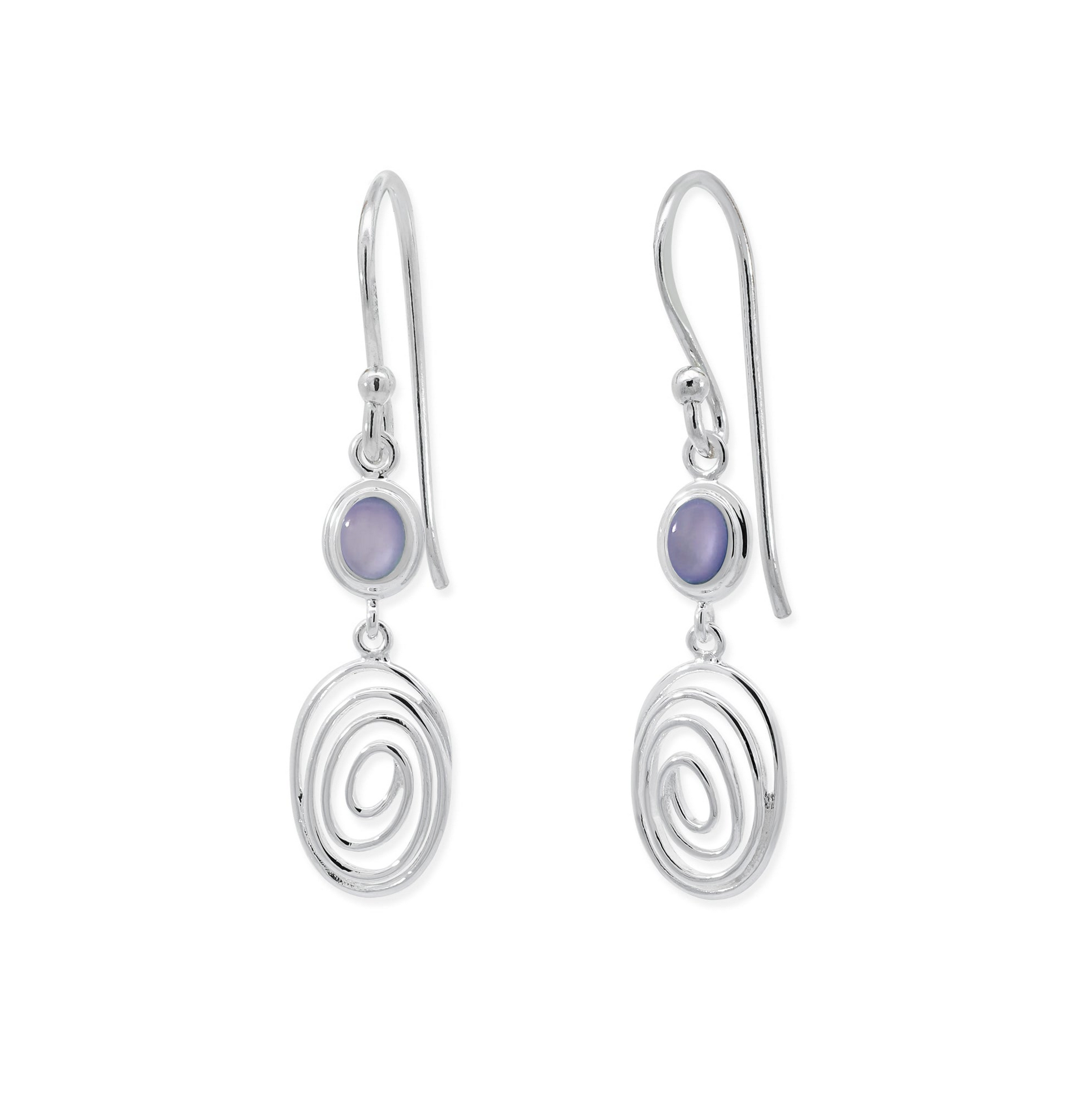 Boma Serene Spiral Earrings with Purple Mother of Pearl