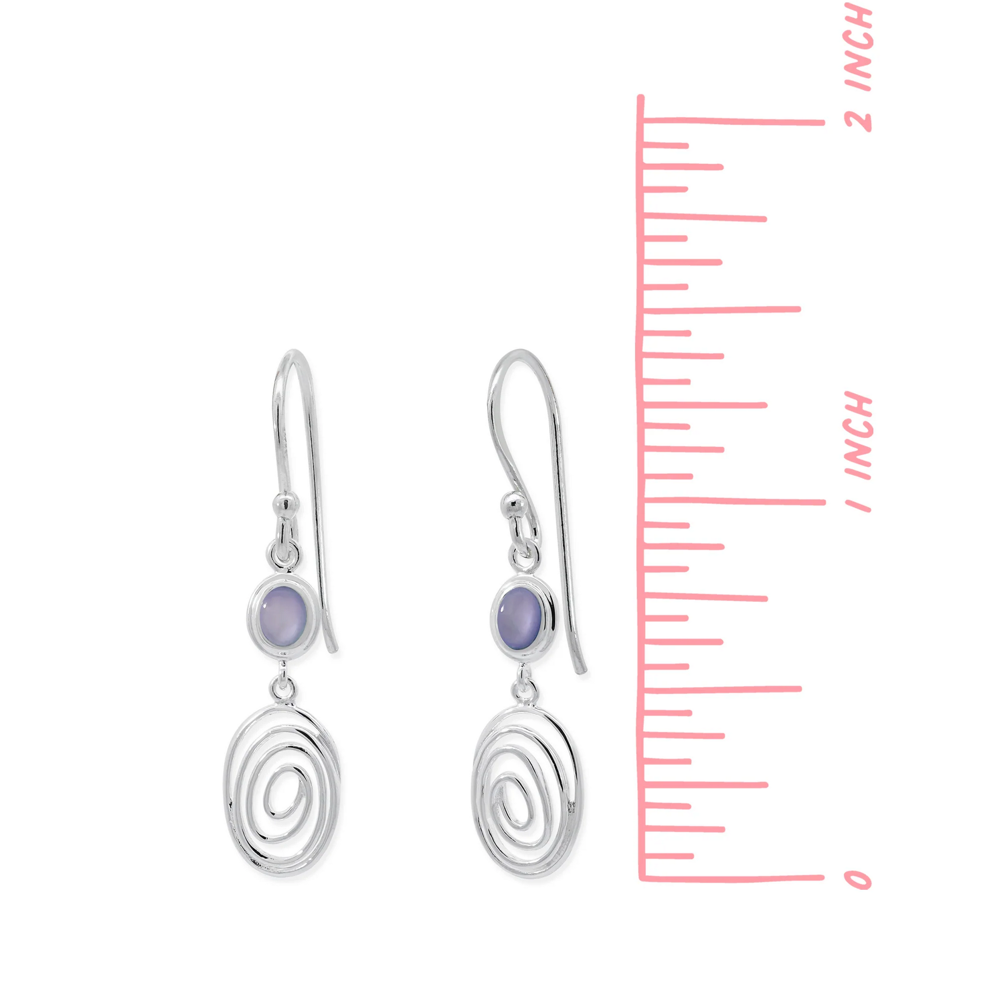 Boma Serene Spiral Earrings with Purple Mother of Pearl