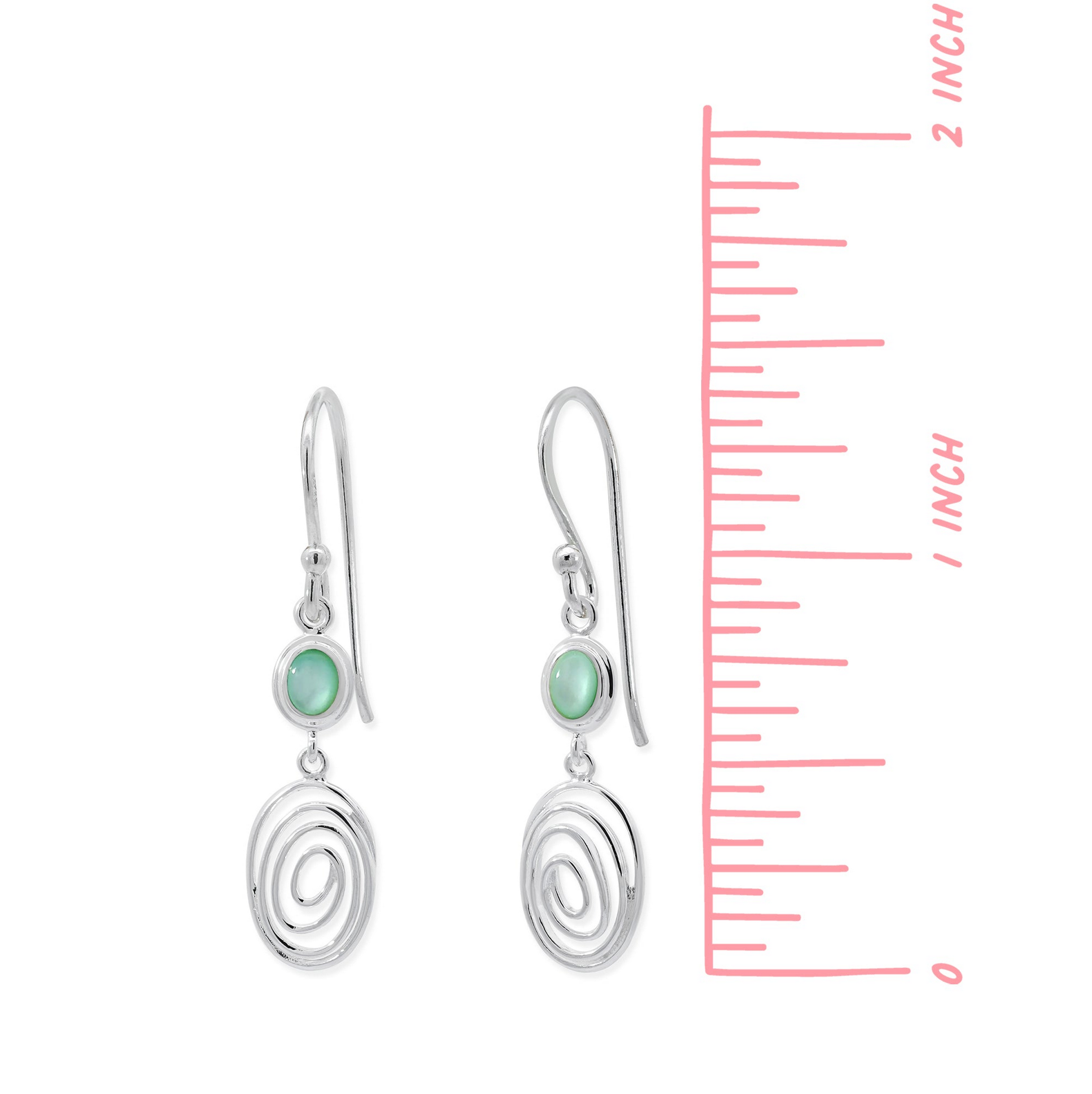 Boma Serene Spiral Earrings with Green Mother of Pearl