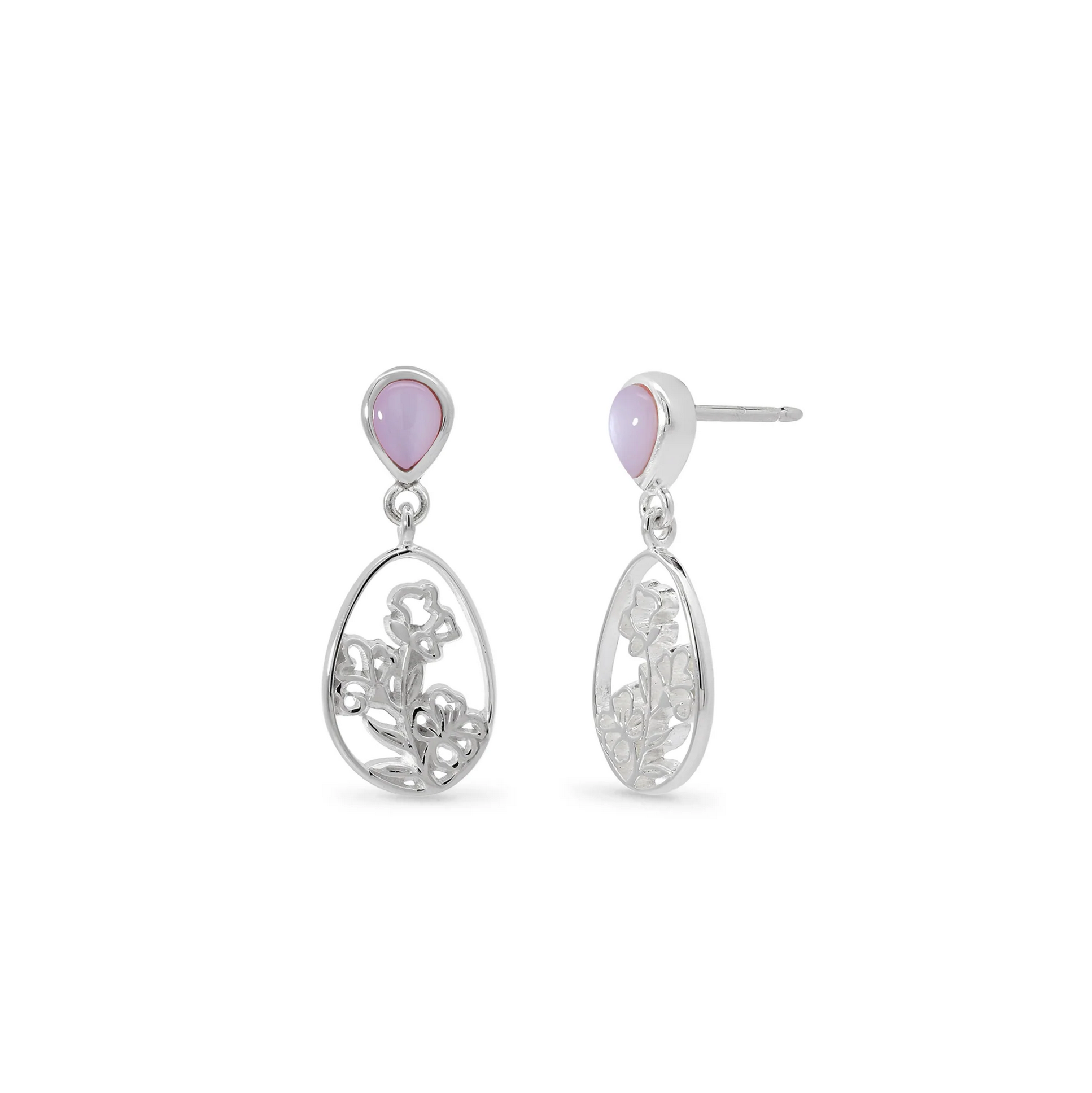 Boma Blooming Oval Earrings with Pink Shell