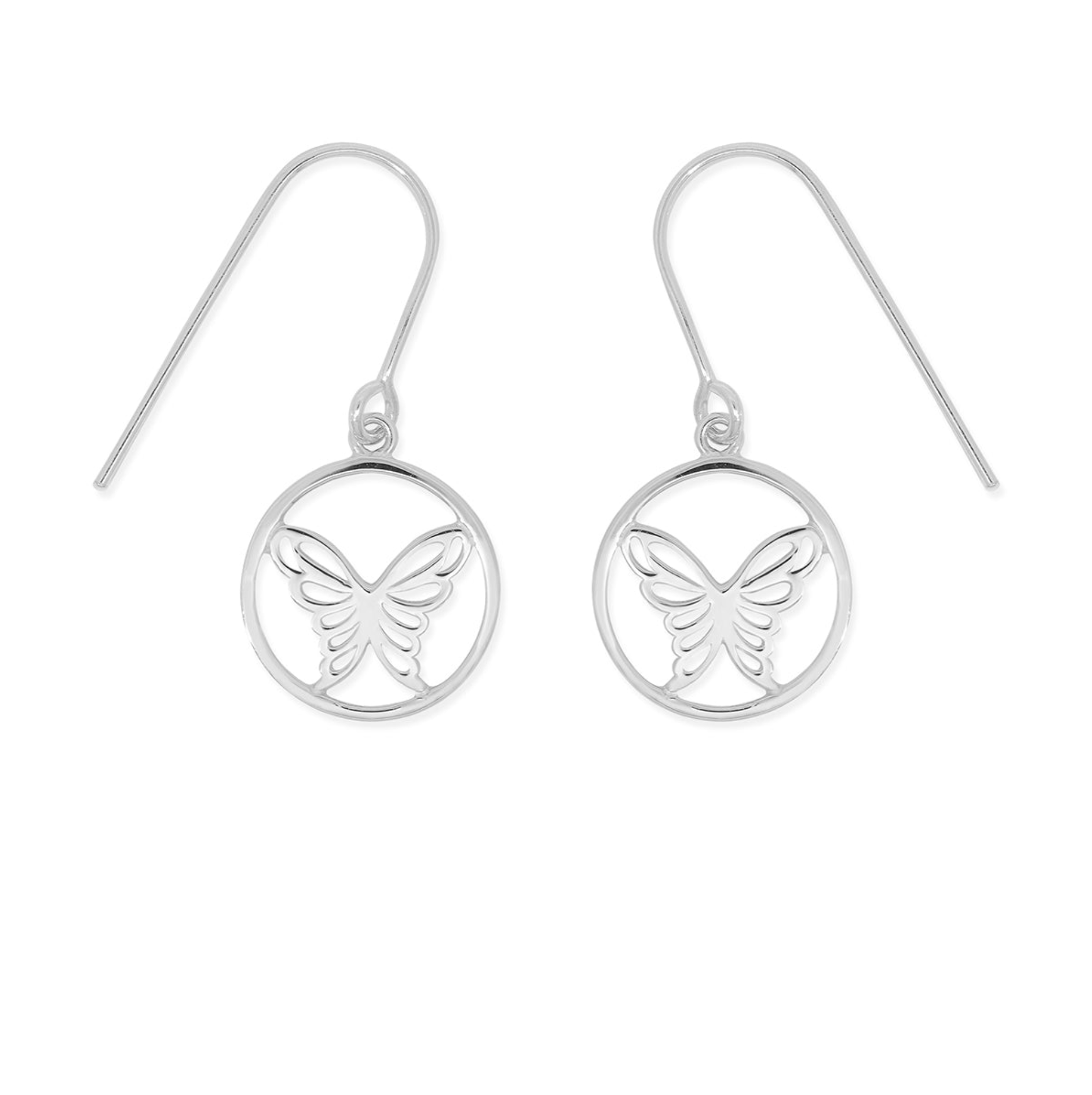 Boma Butterfly Circle Sterling Silver Earrings