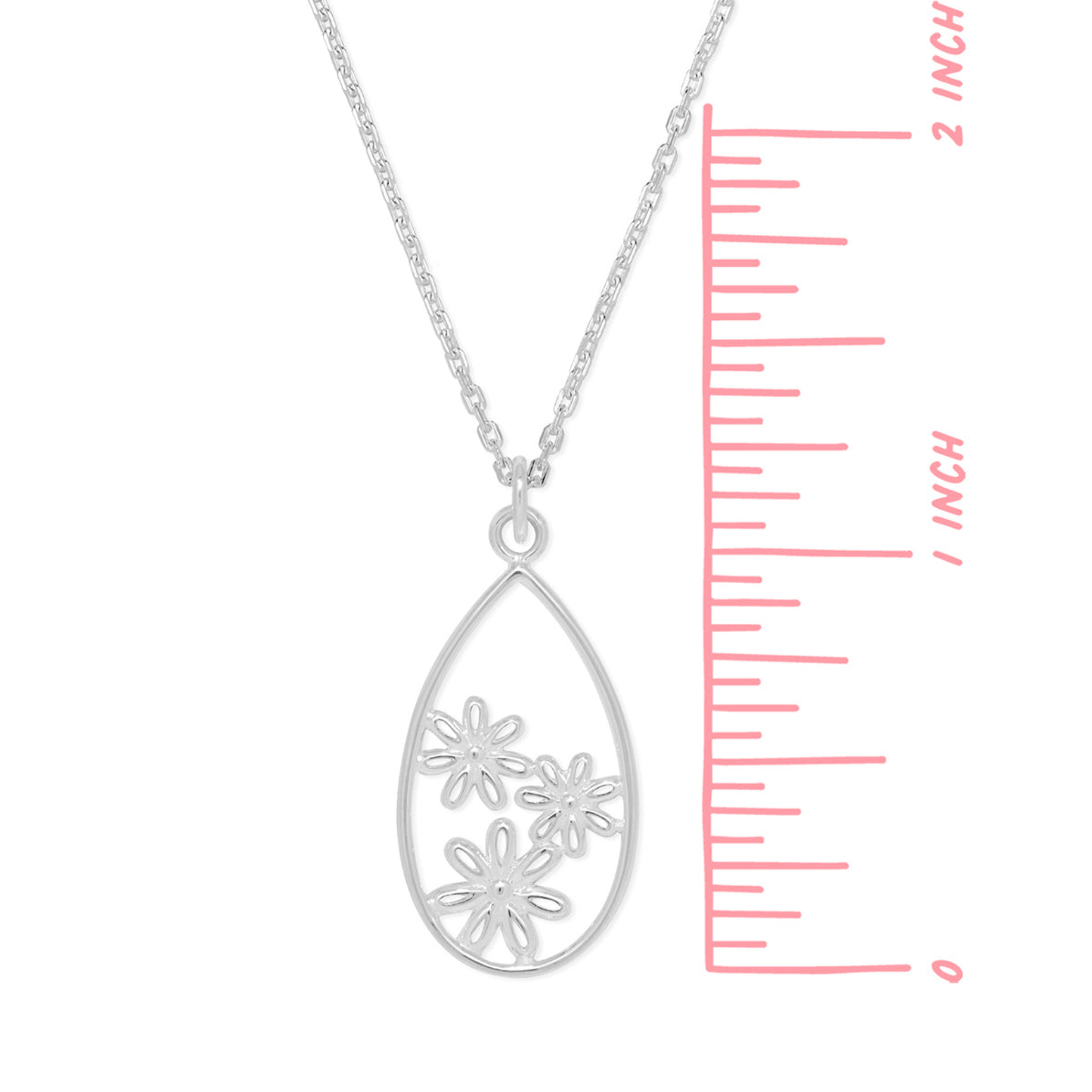 Boma Floral Oval Sterling Silver Necklace