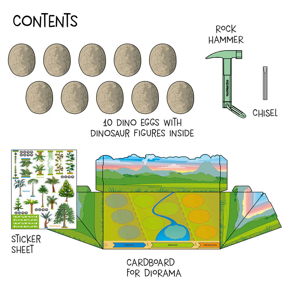 Dino Dig & Diorama - Excavate & Display 10 Dinosaurs