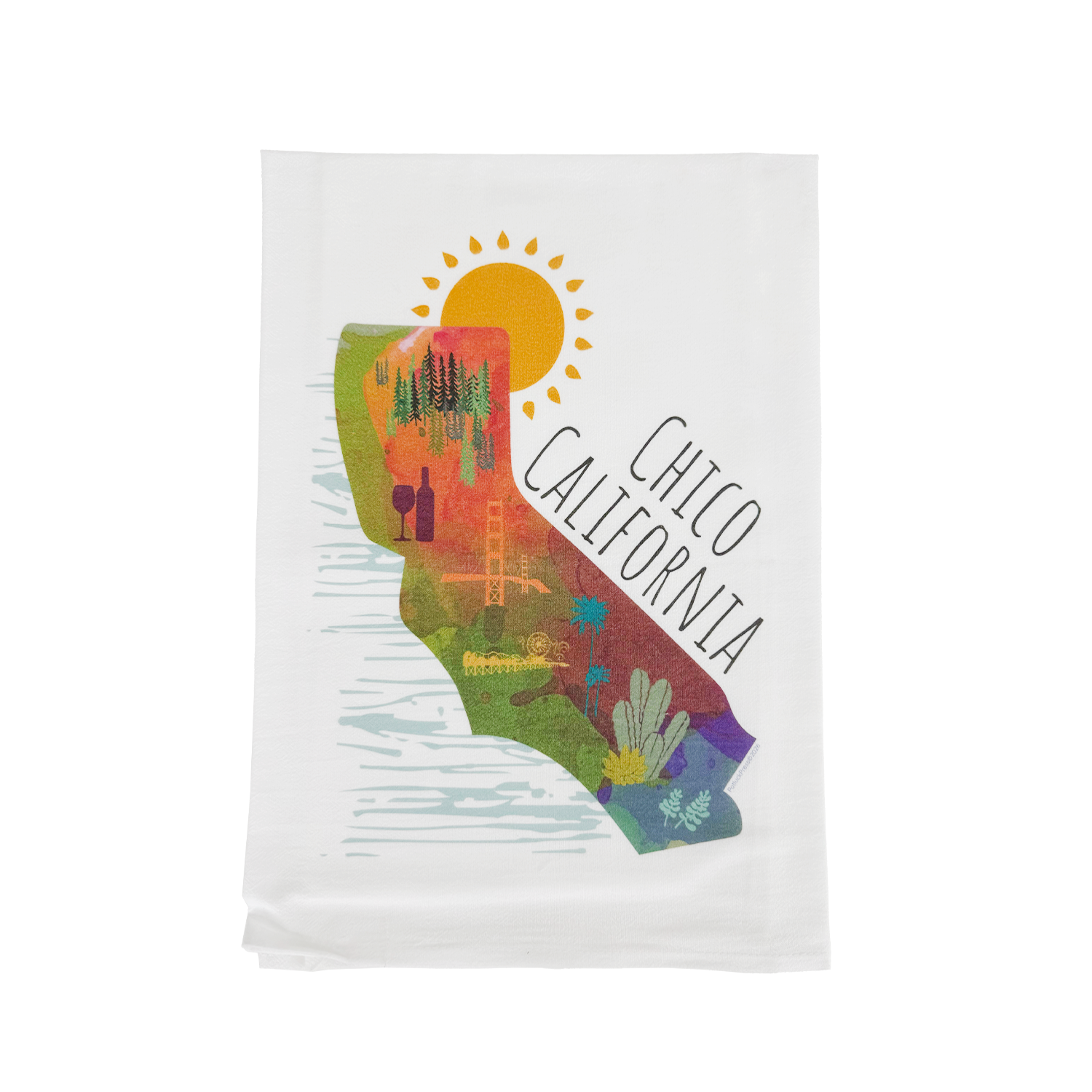 Chico, California State Icons Kitchen Towel