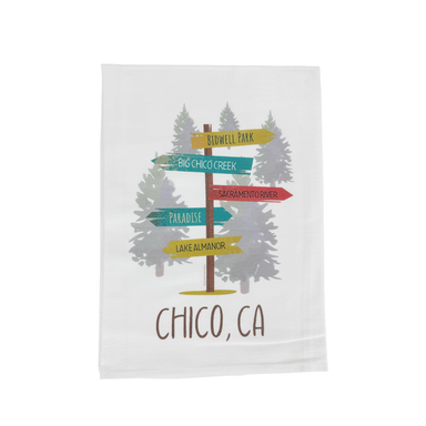 Chico, CA Signpost Kitchen Towel