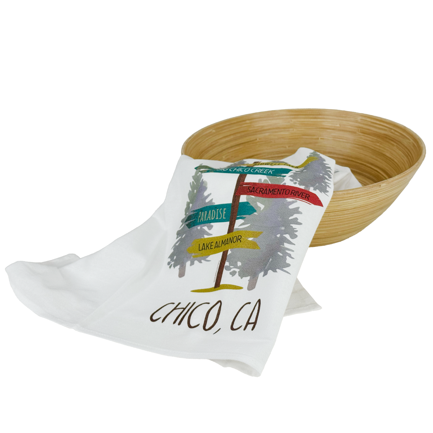 Chico, CA Signpost Kitchen Towel