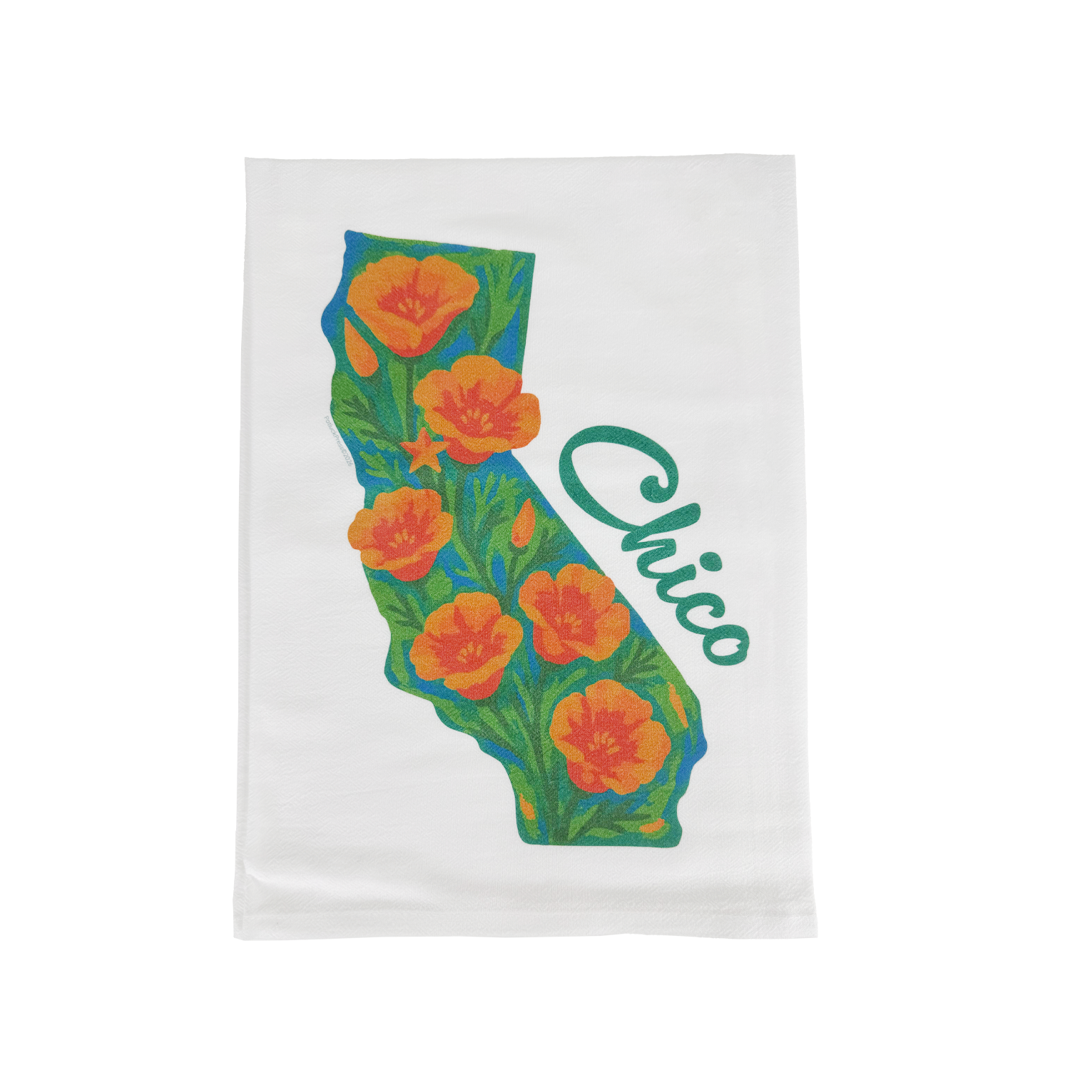 Chico, California State Poppies Kitchen Towel