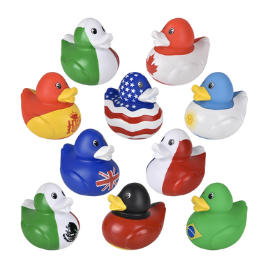 World Flag Rubber Duckies (Single) - Random Color