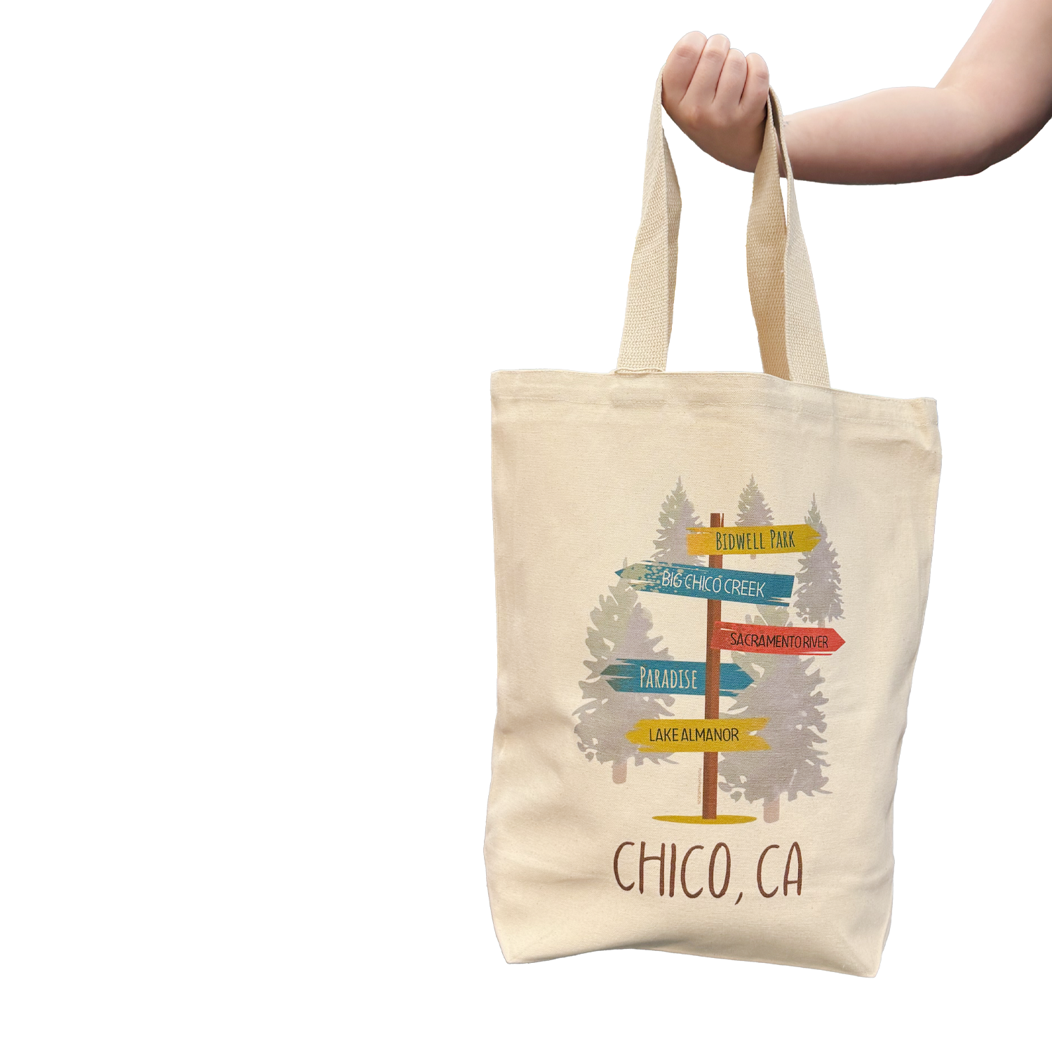 Chico, CA Signpost Tote Bag