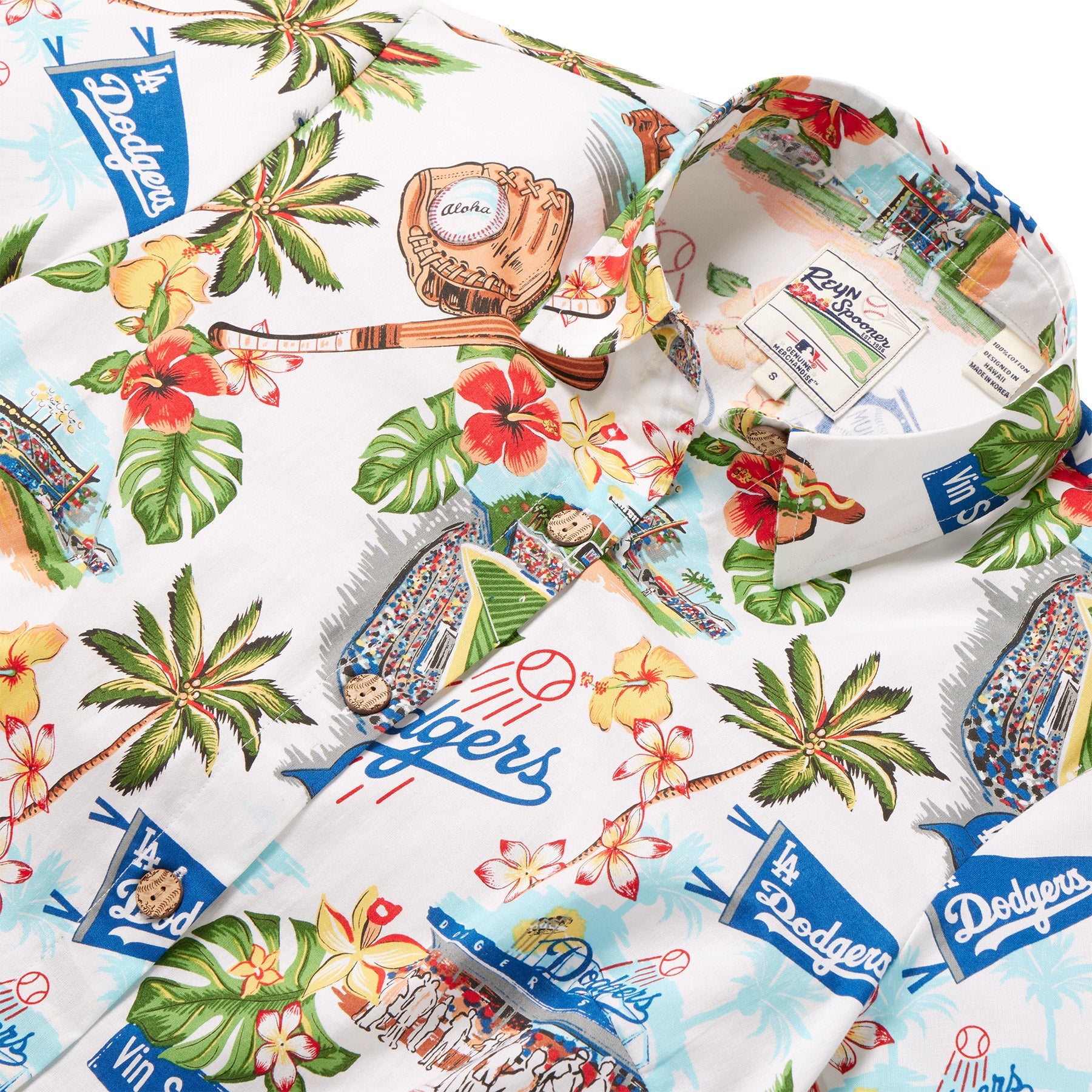 Reyn Spooner LA Dodgers Women's Button Front Camp Shirt    
