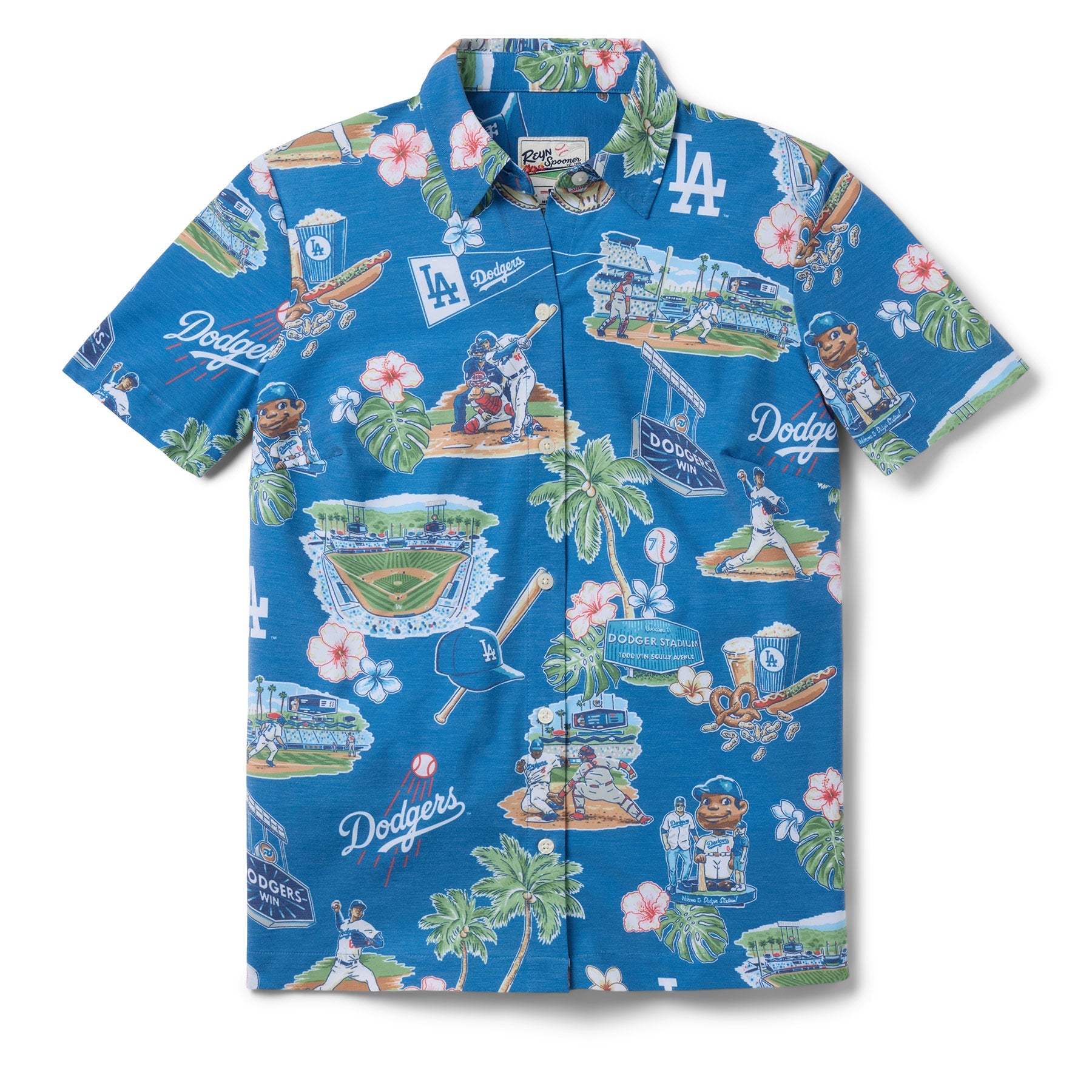 Reyn Spooner Women's MLB® Los Angeles Dodgers Scenic Performance Button Front Scenic S 805766383523